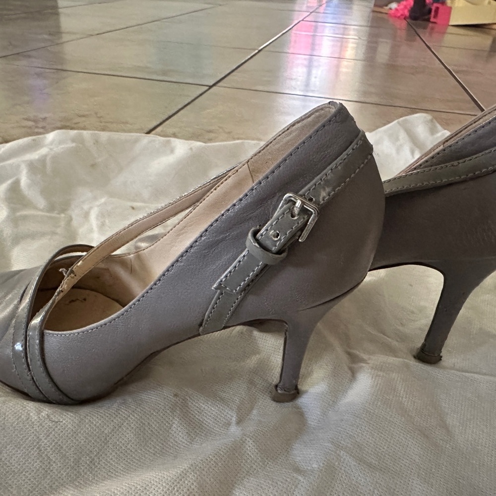 Nine West Gray Heels with Stiletto and Buckle